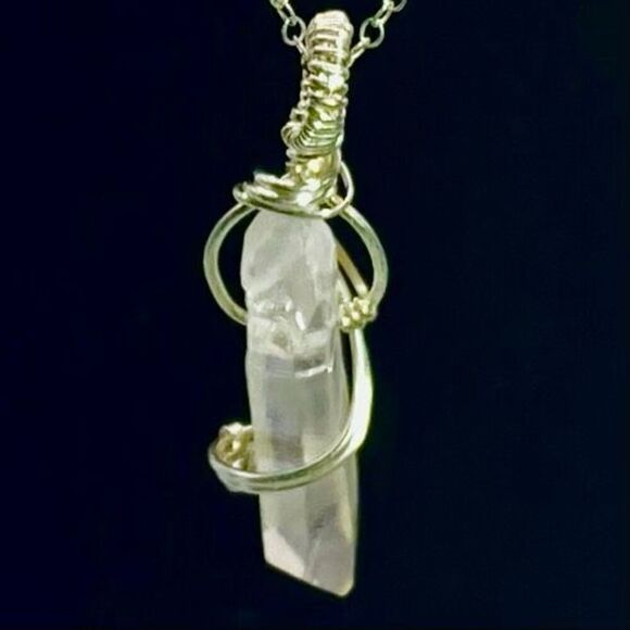 AER# Sterling 925 Silver & Quartz Necklace - Picture 1 of 8